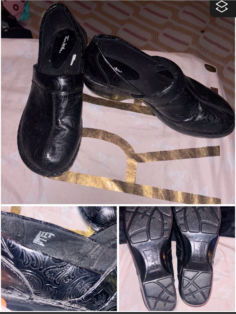 b.o.c. Black Embossed Leather Slip-On Loafers